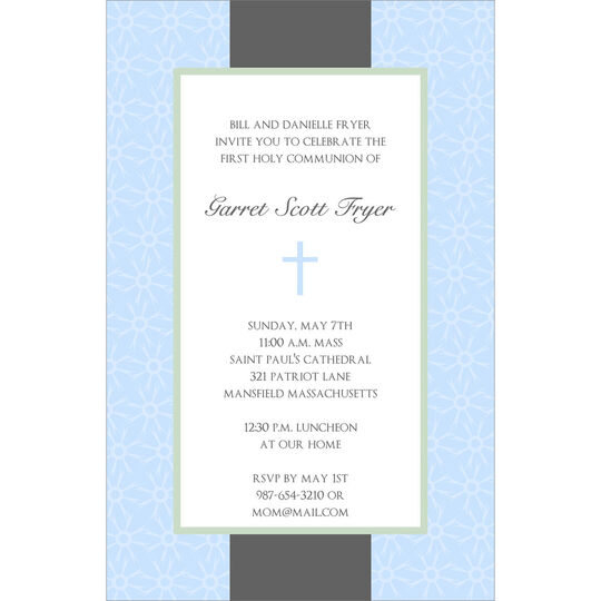Elegant Blue Cross Invitations